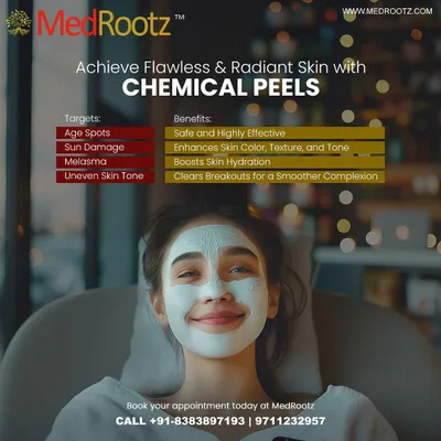 Chemical peels are highly effective for a range of skin concerns. I use them to target age spots, sun damage, and melasma, which enhances skin color and texture while boosting hydration and clearing breakouts.