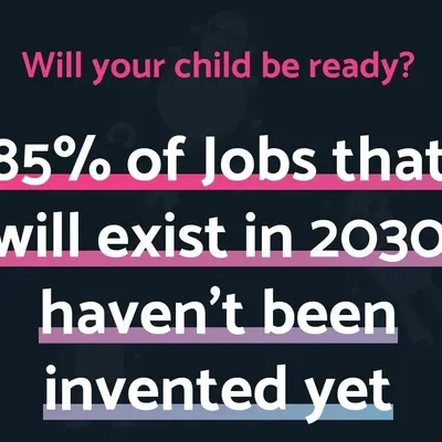 A thought-provoking fact we share with parents: 85% of jobs that will exist in 2030 haven't been invented yet. Our goal is to equip your child with adaptable skills like coding to ensure they are future-ready.