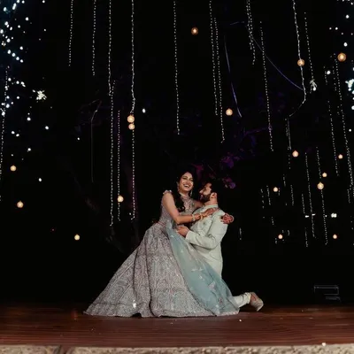A magical moment from a Sangeet performance we choreographed and performed at. We love creating these dream-like sequences for a couple's special day.