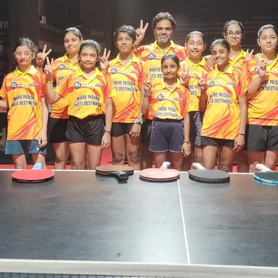 Our girls' team at the National Ranking Table Tennis Championship in Delhi. Even when we don't win medals, the journey and the fight are what matter.