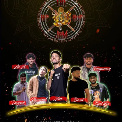 An official poster for The Hiphop Xelements Jam 2022. This shows our full event lineup, including breaking judges, the MC, DJs, and battle categories like 1v1 Breaking and Rep Your Style.