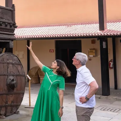 Explaining the intricate carvings of a traditional temple chariot to Tim Cook at the National Crafts Museum. It was an incredible opportunity to discuss the depth and significance of Indian design.