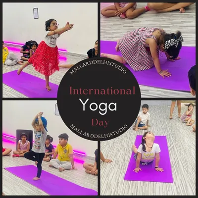 My little stars celebrating International Yoga Day. This collage captures the joy and playfulness of our kids' yoga class, where they learn poses like Tree Pose and Warrior Pose in a fun way.