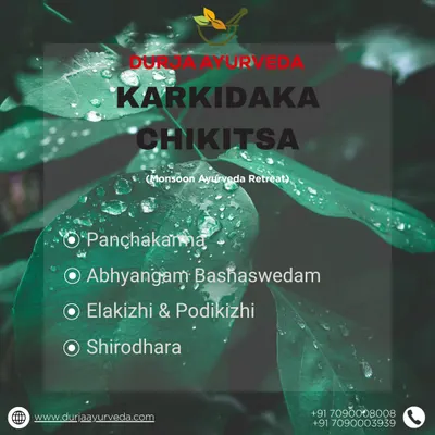 Our Karkidaka Chikitsa is a monsoon Ayurveda retreat. This seasonal therapy includes Panchakarma, Abhyangam, Kizhi, and Shirodhara to help you heal and strengthen your body for the year ahead.