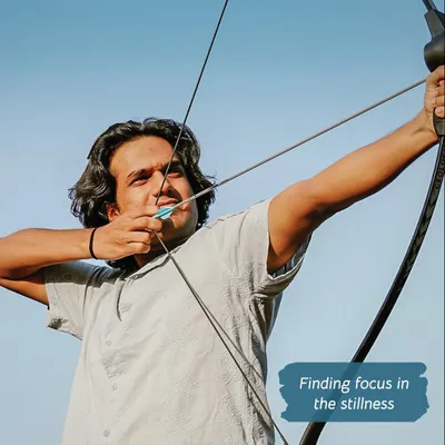 Find focus in the stillness. Our archery sessions provide a great opportunity to quiet the mind, concentrate on a target, and feel the satisfaction of hitting the bullseye.