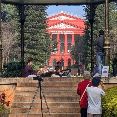 One enchanting Sunday morning, our practice was accompanied by the magical sound of a sitar player who was hosted nearby. It felt like the park itself was providing the music for our flow.