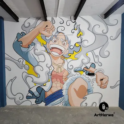 We brought the power of Gear 5 Luffy from "One Piece" to a wall in Gurgaon. This dynamic anime mural captures the character's energy and is a dream come true for any fan.