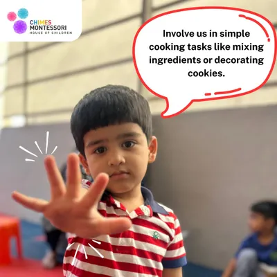 A great tip for summer fun at home. Involve your little one in simple cooking tasks like mixing ingredients or decorating cookies to build practical skills.