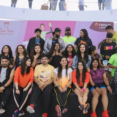 A group photo with fellow instructors and participants at a 'Zumba for a Cause' event. I am proud to use dance to support fundraising for underprivileged children and give back to the community.