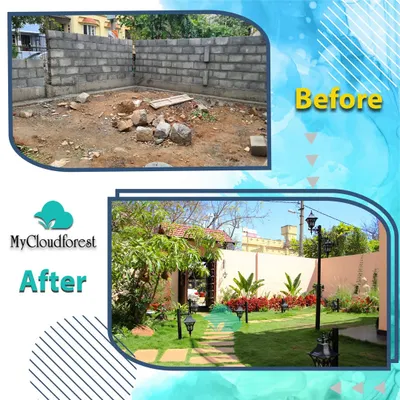 This project involved a complete overhaul of an empty, undeveloped plot. I transformed it from a bare construction site into a welcoming garden with a stone pathway, manicured lawn, and thoughtfully placed lighting and flowerbeds.