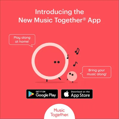 I am so excited to introduce the new Music Together app. It's a wonderful tool that lets you bring all our class songs with you, so you can play and sing along at home or on the go.