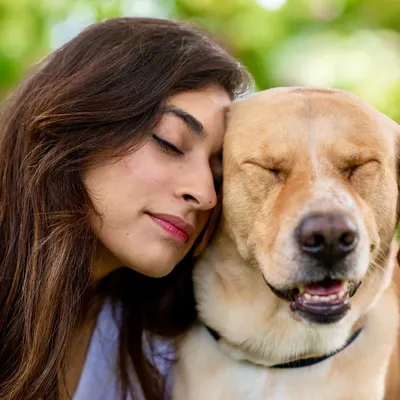 Some called it fate, some called it destiny. All I know is that it was meant to be. This photo captures the deep, peaceful connection between a woman and her dog, Prancer. It's a moment of pure love and gratitude.