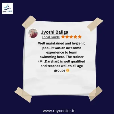 "Well maintained and hygienic pool... awesome experience." We take immense pride in our facility's cleanliness and our trainers' qualifications. Thank you, Jyothi, for the wonderful five-star review!