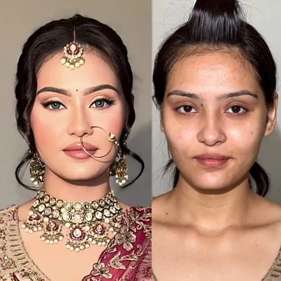 A sharp wing liner, soft peachy lips, and the perfect amount of blush create a stunning look for the big day. This is a classic yet modern bridal style that my clients love.