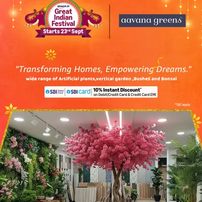 This Great Indian Festival, we're helping you transform your home and empower your dreams with our wide range of artificial plants, vertical gardens, and more.