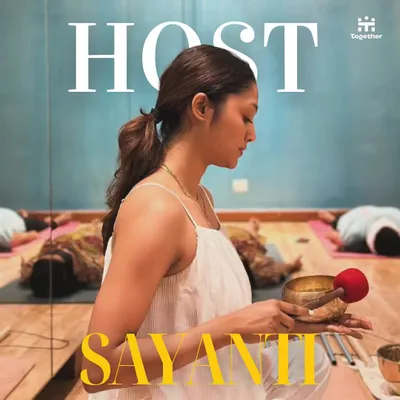 A profile of me hosting a sound bath meditation. My role is to guide you through the experience, creating a safe and supportive space for you to connect with the healing frequencies and your own inner self.