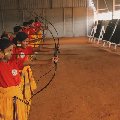 Young female students practice in unison, learning to draw the bow with proper form and focus. Empowering the next generation to carry this ancient art forward is a vital part of my mission.