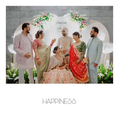 A beautiful, happy portrait of the couple with their family. These are the cherished photos that will be framed for generations.