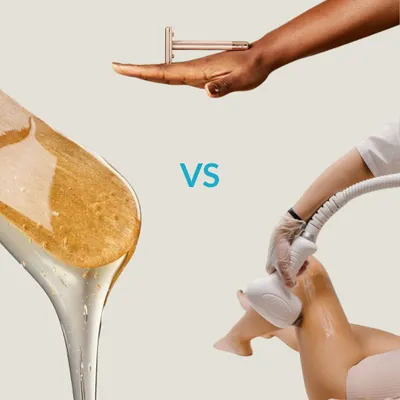 Shaving, waxing, or laser? This image sets up the core comparison. Each method has its pros and cons, and we are here to help you understand which is the best long-term solution for you.