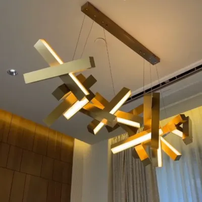 Design isn't just what you see at first glance. This sculptural, modern chandelier is a perfect example of how a light fixture can also be a piece of art, transforming the entire room.