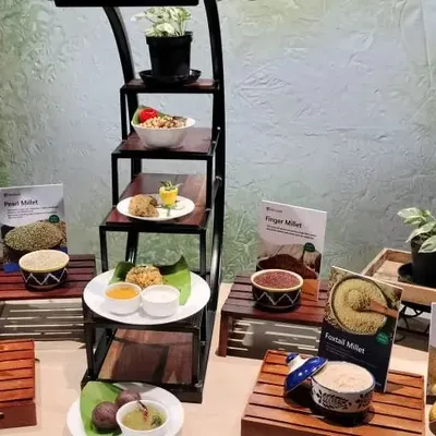 For the "Millet Festival" at Microsoft, I created this beautiful and informative display. It featured different millet varieties and prepared dishes, making healthy eating look and taste appealing for all the employees.