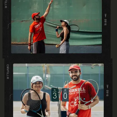 This couple's love for tennis was the central theme of their shoot. We captured them in action on the court, showing their competitive and playful sides.