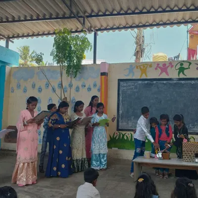 A heartwarming moment from our 'Makkala Masti' summer camp at Kambipura GHPS. Children are seen reading stories in English, building confidence and a love for language through fun, interactive activities.