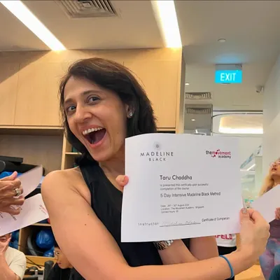 Pure joy. This is me receiving my certificate after a 5-day intensive course with the incredible Madeline Black. I am committed to being a lifelong learner to bring the best to my students.