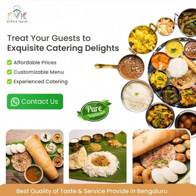 This sums up what I offer: affordable and customizable pure vegetarian catering in Bengaluru. Whether you want a full South Indian meal on a banana leaf or a North Indian thali, I can create the perfect menu for your guests.