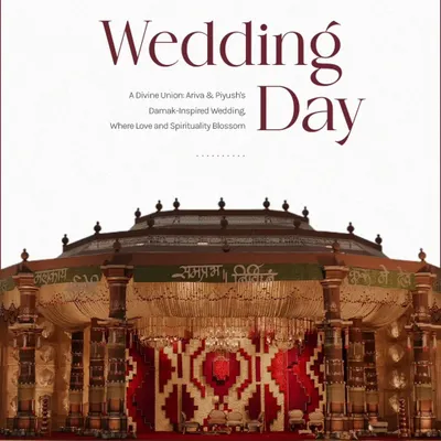 This image, titled 'Wedding Day', captures the sheer scale of a mandap I designed. Inspired by Dwarka's divine architecture, it represents my commitment to creating spaces that are not just beautiful but also spiritually significant and grand.