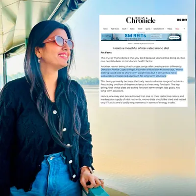 I was thrilled to be featured in the Deccan Chronicle, where I shared my insights on monodiets. I always emphasize sustainable, balanced nutrition over quick-fix fad diets that can carry long-term risks.