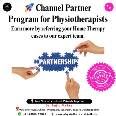 This graphic clearly explains my Channel Partner Program. It is designed for independent physiotherapists and clinic owners who want to offer home therapy services. Bas refer karo, and let my team provide the expert care your patients deserve.