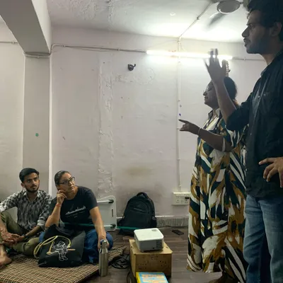In our 'Be A Jagrik' session, we use music and discussion to explore constitutional rights and duties. Here, facilitators lead a conversation, creating a space for youth to express themselves freely.