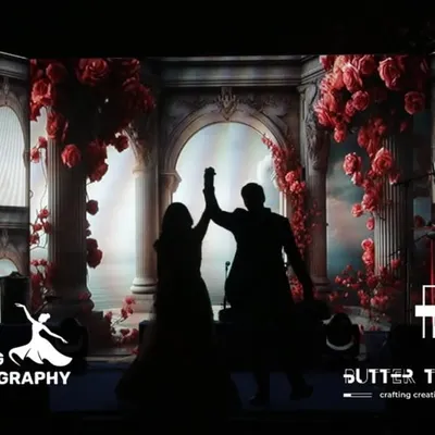 I'm currently obsessed with this visual! The silhouette of the couple against this grand, floral, palatial backdrop is just breathtaking. This is the kind of magic we create with our visual artists.
