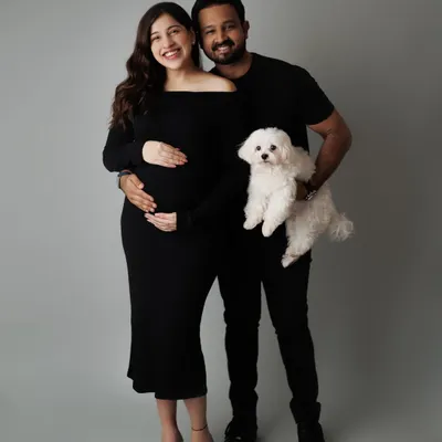 Your fur babies are family too. I was so happy when this couple brought their sweet dog Ace, who was about to be promoted to big brother. It makes the family portrait complete.