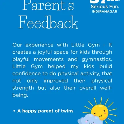 "Little Gym helped my kids build confidence to do physical activity." We love this feedback from a happy parent of twins, who found our gym to be a joyful space for growth.