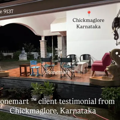 A wonderful client testimonial from Chickmaglore, Karnataka. They have created a beautiful, symmetrical display on their veranda with a pair of my teak sandstone fish fountains.