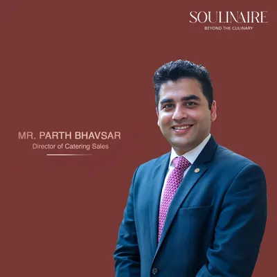 As Director of Catering Sales, Mr. Parth Bhavsar leads with warmth and precision, curating personalized guest experiences for weddings, social soirées, and corporate gatherings.