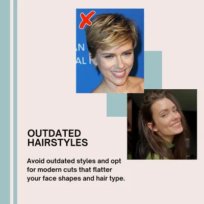 Your hairstyle is a major part of your overall look, and an outdated cut can make you appear older. I advise clients to avoid choppy, overly-styled cuts and instead opt for modern styles that flatter their face shape and hair type for a fresh, current look.