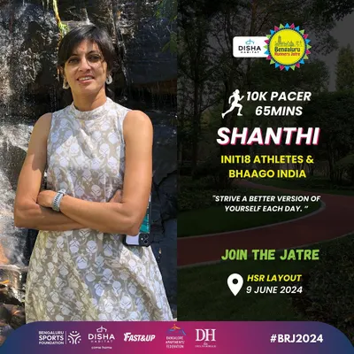 I am honored to be a pacer for the Bengaluru Runners Jatre. I started running to combat asthma, and now I get to help others on their journey. It is a full circle moment.