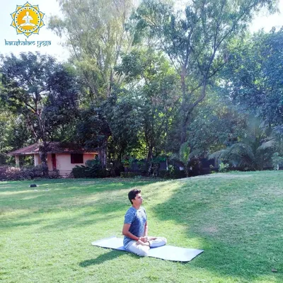 Seated in meditation in a serene, natural environment. A sound mind resides in a sound body, and my practice emphasizes achieving this holistic health through the union of physical postures and mental stillness.
