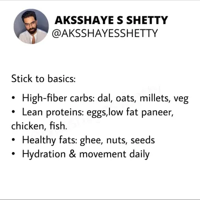 You don't need a fancy or restrictive diet to manage PCOS. The key is to stick to the basics: a diet rich in high-fiber carbs like dal and millets, lean proteins like eggs and paneer, and healthy fats from ghee and nuts. Daily hydration and movement are also crucial.