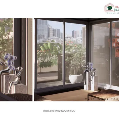 An elevated living space with a stunning city view. For this terrace, we designed a modern pergola, installed terracotta jhalis for privacy and artistic flair, and added fine outdoor seating to create a sophisticated rooftop lounge.