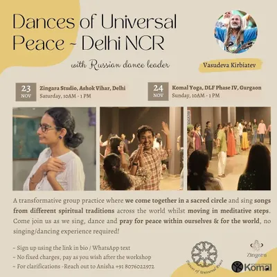 We were thrilled to host a "Dances of Universal Peace" session with senior Russian dance leader Vasudeva Kirbiatev. This event is a perfect example of the unique, transformative group practices we bring to the community, blending sacred songs and meditative steps to pray for peace.