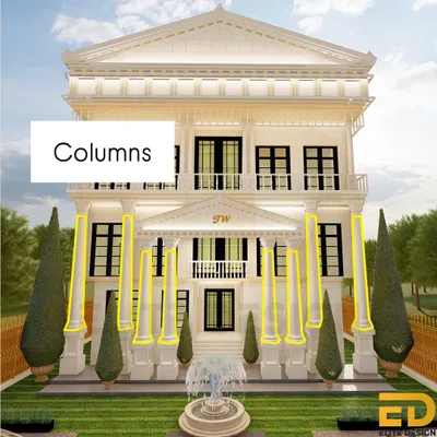Details matter in architecture. This image breaks down the classical Roman elements like columns, pediments, and balustrades that I used in the design of the JW Mangalkaryalay in Satara to achieve a look of timeless elegance.