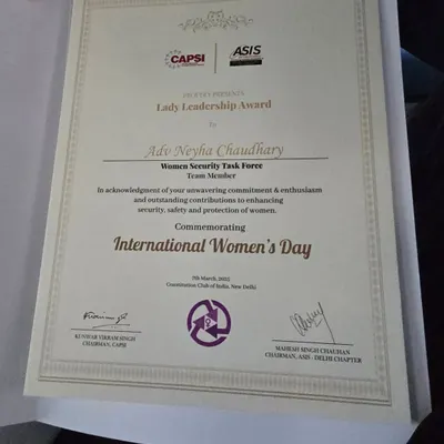 Receiving the Lady Leadership Award from CAPSI and ASIS on International Women's Day. This was in recognition of my commitment and contributions to enhancing the security and protection of women.