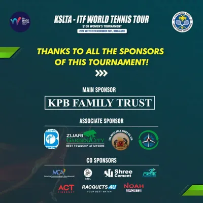 We are proud to be a part of the bigger picture of Indian tennis. This graphic shows our position as a co-sponsor for the KSLTA - ITF World Tennis Tour $15k Women's Tournament, a vital event for professional players.