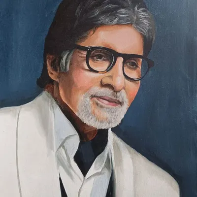 A tribute to the legend, Amitabh Bachchan. This oil portrait was painted as a demonstration for my online art classes.