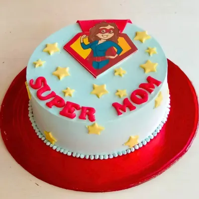 For the hero in your life, my "Super Mom" cake is a fun and loving tribute. This design features the iconic 'S' symbol and is perfect for celebrating her on Mother's Day.