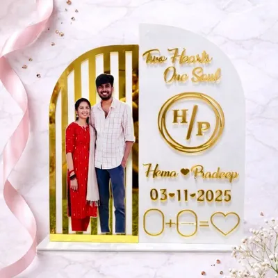 A truly unique way to celebrate becoming one. This acrylic wedding keepsake features the couple's names and wedding date, with a special spot for them to add their own fingerprints, creating a piece of art that is uniquely theirs.